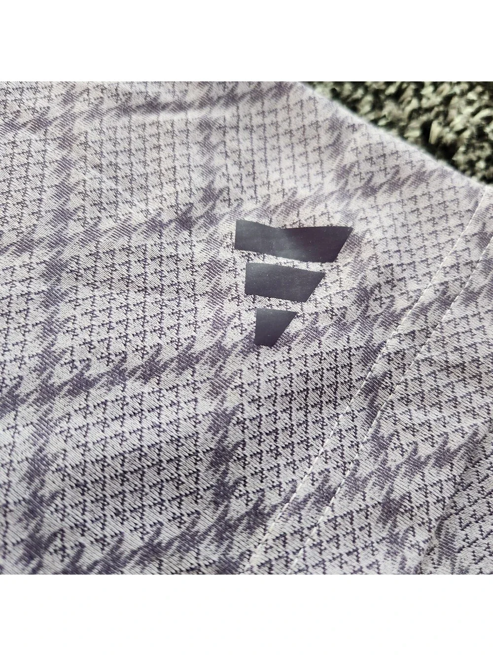 Adidas Ultimate365 Golf Polo Shirt L Purple Houndstooth PGA Midwest Section Mens